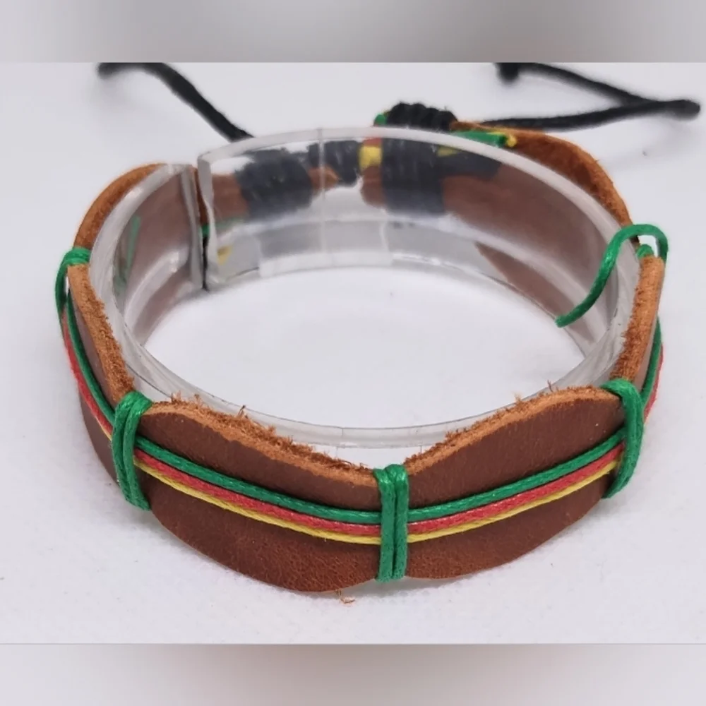 Men's‎ Bracelet Leather Layered Brown New f35
